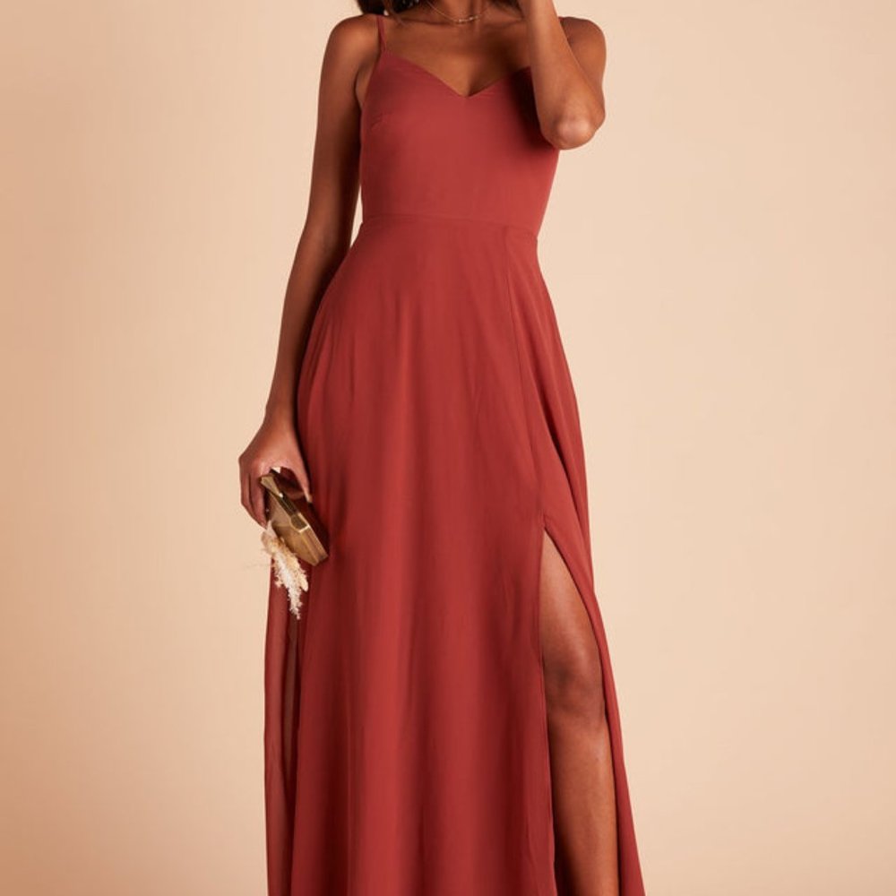 Birdy Grey Devin Chiffon Bridesmaid Dress Sz Small Spice